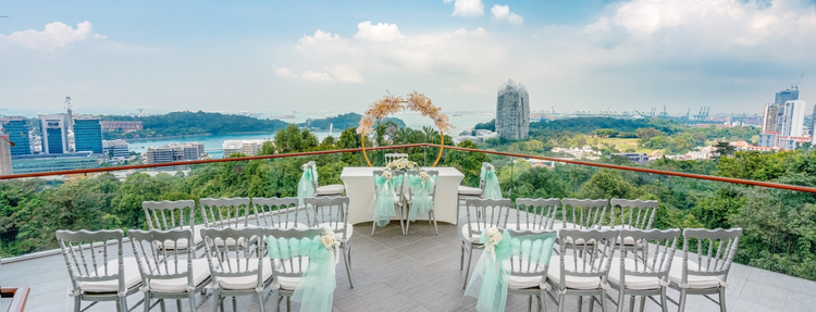 [Yesterday 2:20 pm] Nicole Manto Outdoor wedding solemnisation set up outside Angsana Glasshouse overlooking views of the Sentosa harbour