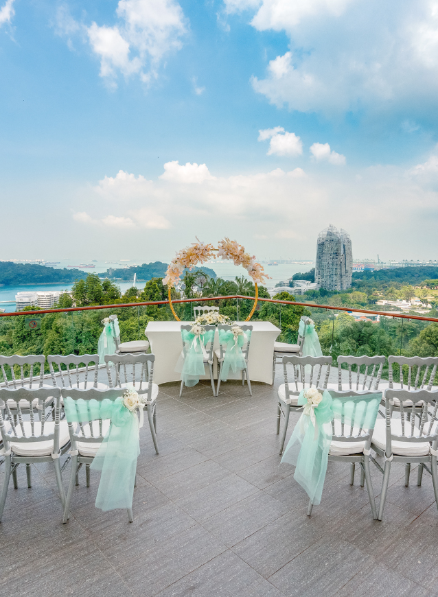 [Yesterday 2:20 pm] Nicole Manto Outdoor wedding solemnisation set up outside Angsana Glasshouse overlooking views of the Sentosa harbour